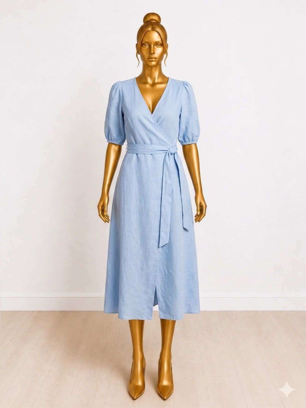 Zara Light Blue Wrap Dress | Women’s S | NWOT